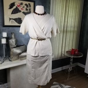 JL STUDIO FAUX WRAP SURPLICE SWEATER SZ 2X